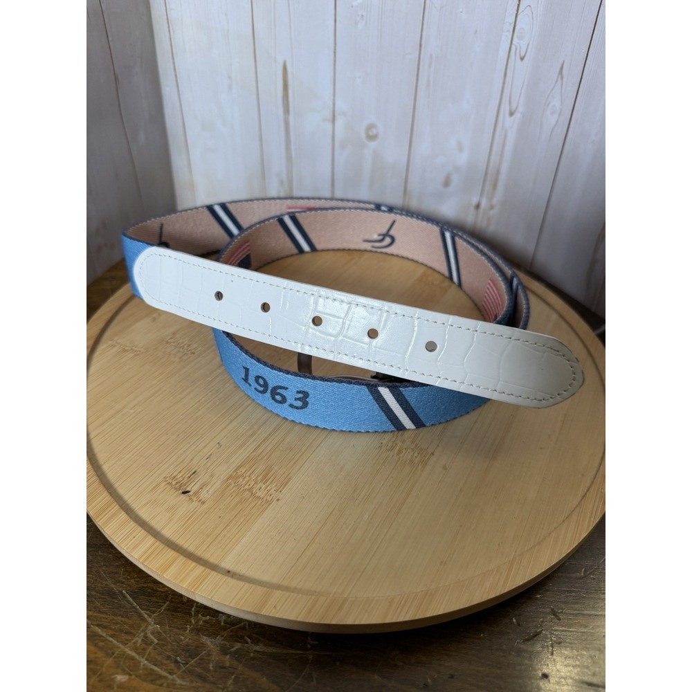 Doc Murphy 2 in 1 Belt Mens XL American Flag Light Blue Stripe Canvas Golf 39-46